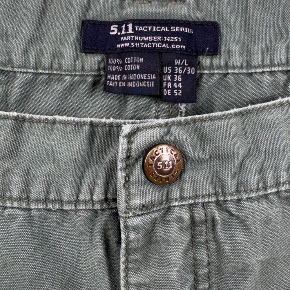 5.11 Tactical Cargo Pants Mens 36x30 Green Cotton 74251 Multi-Pocket Utility - Picture 3 of 9